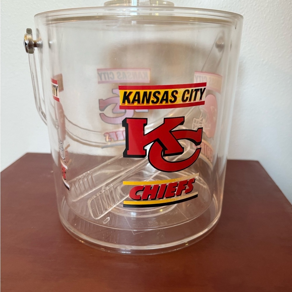 NFL Kansas City Chiefs Clear Plastic Ice Bucket